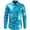 LKRSEEF Paillettes Uomo Vestiti Anni 70 Uomo Camicie Da Camice Manica Lunga Camicia 80 Per Carnevale 20 Slim 3Xl Costume Disco Natale Brillantini Faschingskostüme Erwachsene Lucente Con Maschile Brillante