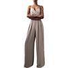 Minetom Jumpsuit da Donna Elegante Pizzo Tinta Unita Playsuit Tuta Cerimonia Cocktail Overall Monopezzi Tutine