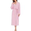 Sopesil Accappatoio Donna in Cotone Kimono Notte Donna Con Scollo a V Manica Lunga Abito Notte Donna Con Tasche,S-XXL