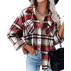 HVEPUO Camicia Donna Flanella Giacca A Quadri Camicie Lunghe Cappotto Scozzese Scacchi Shacket