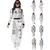 Generisch Costume da astronauta da uomo e da donna, in argento, tuta spaziale, unisex, 2026, Halloween, Carnevale, spazia, costume di carnevale, cosplay, feste, 2026 a tema spaziale, 4-bianco, S