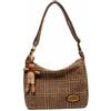 MILLEVIBE Borsa Hobo da donna Plaid Borsa a tracolla con accessorio carino, elegante borsa in tessuto di lana da donna 2024 moda