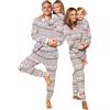 RXLLDOLY Pigiama Natalizio per Famiglia, Pigiama Natale Scozzesi Stampato Set, Pigiami Natalizi per Tutta la Famiglia, Abiti da Notte per Uomo, Donna, Bambino(Natale-47,Donna,S)