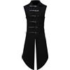 Generic 2025 Giacca Gotica Uomo Coda Di Pia- Cappotti Senza Maniche Vintage Tinta Unita Casual Steampunk Gilet Moda Slim Medievale Classici Cosplay Corte Rinascimento Per Halloween Giacche, Nero , M