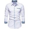 MQYXGS Camicia Elegante Scozzese da Uomo Casual da Lavoro Camicie Slim Fit a Maniche Lunghe Camicie da Lavoro con Colletto e Bavero alla Moda Elasticizzate vestibilità Regolare Camicetta Formale Top