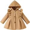 Acuryx Giacca per Bambina Parka Cappotto di Lana con Cappuccio Giacchetta Miscela Calda Imbottita Autunno Inverno Lungo Cappotti Elegante Khaki 9-12 Mesi