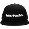 GEOLIER Official Cappello "Tutto È Possibile" Nero - Ricamo Frontale, Visiera Piatta, Regolabile, Unisex Streetwear