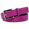 Emila Cintura donna scamosciata fucsia da ragazza con fibbia cromata cinta camoscio artigianale 2,5 cm per jeans abiti pantaloni slim sottile senza cuciture made in italy 115 Vera Pelle Fuxia
