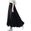 GUOCU Donna a Tre Strati Gonna da Ballo in Chiffon Fluido Maxi Grande oscillante Gonne Plissettata a Balze a Trapezio Gonna Lunga Casual a Ruota Gonna Sottile da Ballo Fata da Spiaggia Nero3 M