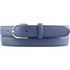 BELTINGER Cintura italiana da donna, larghezza 25 mm, cintura chino, cintura per pantaloni, pelle testurizzata, fibbia argento, Blu/argento, 85 cm (Gesamtlänge 100 cm)