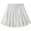 BETYFUL Gonna corta estiva da donna, stile boho, minigonna con fiori estivi, graziosa minigonna con volant e motivo floreale, a vita alta, oscillante, da spiaggia, 02 bianco., XL