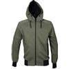 JRC Cleveland Man Felpa con Cappuccio da Uomo in Cotone Poliestere Chiusura Zip nastrata Tasche Laterali Colletto rialzato Verde Militare