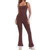 SHAPERIN Donna Tutina Intera Senza Maniche Tuta Canotta Modellante con Scollo Quadrato Shapewear Jumpsuit Tutina Sportivo Rompers Un Pezzo Tutina Aderente Marrone S