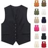 IQYU Gilet da donna estivo leggero - Old Money Clothes Donne Aesthetic Gilet leggero da donna Elegante Gilet tradizionale Vintage Gilet in lino da abito Taglie grandi Senza maniche Gilet da donna Gilet