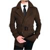 KHIRVWL Cappotto di Lana da Uomo Blazer a Maniche Lunghe Tinta Unita Sottile Cappotto con Bottoni Elegante Autunno E Inverno Moda Giacca Trench Cappotto Doppiopetto in Lana Coat Cappotto Uomo Curvy