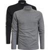 Nottingham Maglia Lupetto Uomo Conf da 2 pz, Art. NOTLPUDI Assortito (Nero, Grigio Melange) M
