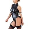 PINTUTU Collant Donna Intimo Corpo Vestito San Lingerie Femminili per Capodanno Body da Donna in Pelle Effetto Bagnato Lingerie Girocollo Pigiama Sexy