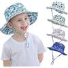 YANWANG Cappello da Sole a Secchiello Regolabile per Bambini, Cappello da Spiaggia con Protezione Solare UPF 50+ per Bambini Ragazzi Ragazze(Dinosaurs,1-3Year)