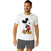 United Labels Disney Mickey Mouse Pigiama da uomo - Pigiama da uomo a maniche corte con pantaloncini grigio/bianco, grigio/bianco, XXL