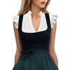Generico Camicia Bianco Manica A Farfalla Donna con Pizzo Dirndl Blusen