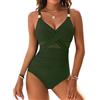 LOKLNEYK Costumi da Bagno Donna Costume Donna Intero Taglie Forti Curvy Pancia One Piece Spiaggia Elasticizzati Trikini Morbidi Leggeri Bohemian Comode Elastico Mare 2#Verde XXL