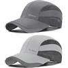 AYPOW 2 Confezioni Cappello da Baseball Uomo Donne，Cappellino Running Traspirante ad Asciugatura Rapida，Cappello Estivo Leggero Pieghevol Berretto con Visiera Regolabile per Sportive Tennis Golf