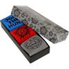 Elbenwald Supernatural Set di 3 calzini unisex in cotone - Confezione regalo - Blu Rosso Grigio