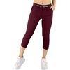 JOPHY & CO. Pantalone Donna Chino 3/4 con Cintura (cod. 3013) (Bordeaux, 2XL)