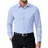WINKEEY Camicia Uomo Maniche Lunga Camicie No Stiro Business Camicia Senza Rughe Regolare Fit Elegante Casual,Blu Chiaro M