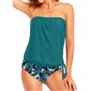 Yutdeng Set di Costume da Bagno Donna 2 Pezzi Tankini Beachwear Costumi Mare Larghi con Slip Swimsuit Spallacci Rimovibili e Regolabili Estivi Spiaggia Piscina,Blu,S