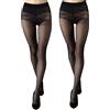 Lancry 2 paia di collant 30D semi-velati a vita alta, Nero , M