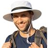TOP-EX UVCoolix™ Cappello da sole con tesa larga, unisex, protezione SPF 50, impermeabile, regolabile, traspirante, per avventure all'aperto, escursionismo, pesca, safari, facile da ripiegare, L/XL