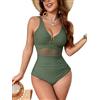 SHEKINI Scollo Profondo Costume da Bagno Intero da Donna Rete Costumi Intero Donna