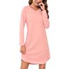Marvmys Camicia da Notte Signore Sleepshirt Manica Lunga con Scollo a V Sleepshirt Donne Inverno Nightwear Femminile Sleep Dress S-3XL