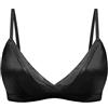SilRiver Women Silk Padded Bralette Deep V Bra Wire Free Super Soft Comfortable for Sensitive Skin