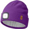 ATNKE LED Cappello con Luce, USB Ricaricabile 4 LED Luce Cappello Corsa Torcia Mani Libere Lampada Invernale Testa Calda Berretto Lavorato Maglia con Pile Foderato Regali per Uomo e Donna/Inner Purple