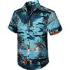 Enlision Camicia Hawaiana Uomo Estive Maniche Corte Camicie Hawaiane Floreale Jungle Uomo Estate Camicia Uomo da Spiaggia Mare Vacanza Azzurro M