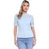 Allegra K Donna Top in Pizzo Floreale per Camicette di Pizzo Eleganti Eleganti A Maniche Corte con Sbuffo E Collo A Lupetto