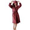 Generico Vestaglia Donna Invernale Pile Termico Manica Lunga Peluche Accappatoio Vestaglie Cotone Con Cappuccio Morbido Peluche Indumenti Da Notte Loungewear Flanella Accappatoio Inverno