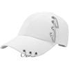 Generico Baseball cap with Circle Ring Hats for Women Men Unisex Hip Hop Black White Adjustable Solid Color(White)