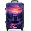 NoBoringSuitcases.com NoBoringSuitcases© Valigia Medio Bambini Trolley Rigido Media Da Viaggio | 67x43x25 cm - Leggera Ruote Valigie Per Bimbo Suitcase Luggage M Leggero Camion - Notte - Neon