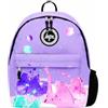 hype Zaino casual per scuola, università, lavoro, escursionismo, per bambini, ragazzi, ragazze, adolescenti, uomini e donne, Gocce 3D lilla, One Size, Casual