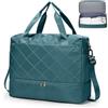 SEAFEW Borsone da Viaggio,Bagaglio a Mano 45x36x20 Easyjet Borsa da Viaggio con Scomparto per le Scarpe,Borsa da Cabina Easyjet Borsa Sportiva Borsone da Palestra Borsa da Weekend,F04-Blu pavone