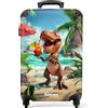 NoBoringSuitcases.com NoBoringSuitcases© Valigia Cabina Bambino Bagaglio Bambini Trolley Viaggio | 55x35x20 cm - Aereo Cabin Size Rigida Leggera Ruote Valigie Bimbo Dinosauro - Spiaggia - Cocktail