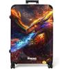NoBoringSuitcases.com NoBoringSuitcases© Valigia Grande Bambini Trolley Da Stiva Viaggio Rigida | 77x51.5x28 cm - Leggera Ruote Valigie Neonato Bagaglio Suitcase Large XL Drago - Fuoco - Magico