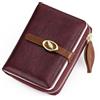 GOIACII Piccolo portafoglio da donna in pelle compatta grande capacità con tasca con zip e porta carte, A03 Rosso, S, Rétro