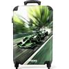 NoBoringSuitcases.com NoBoringSuitcases© Valigia Cabina Bambino Bagaglio A Mano Trolley | 55x35x20 cm - Bambini Da Viaggio Rigido Leggero Aereo 4 Ruote Luggage Bólido - Velocità - Verde
