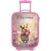 NoBoringSuitcases.com NoBoringSuitcases© Valigia Rosa Per Bambini Personalizzato Con Un Nome | 48x31x19 cm - Bagaglio Ultraleggero Trolley A Mano Rigidi LED Ruote Da Viaggio - Ragazze - Criceto - Fiore - Natura - Animale