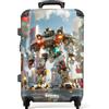 NoBoringSuitcases.com NoBoringSuitcases© Valigia Media Bambini Rigida Trolley Medio Viaggio Aereo | 67x43x25 cm - 4 Ruote Valigie Leggere Bimbo Valigetta Trolly Dimensioni M Mecha - Città - Futurista