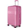 VOYAN Valigia da cabina 55 x 40 x 20 Bio, trolley rigido ABS leggero, con ruote doppie a 360°, guscio rigido leggero e serratura di sicurezza, bagaglio a mano per viaggi in aereo, Rosa, Mediano
